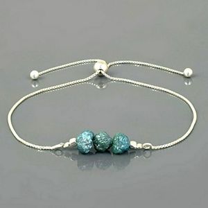 Natural Blue Diamond Bolo Bracelet
